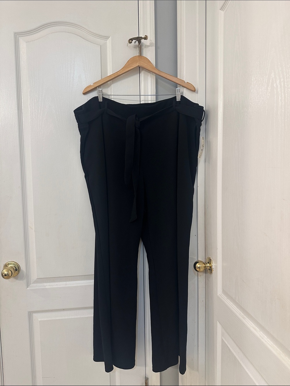 Wonder Nation Black Wide-Leg Tie-Waist Trousers NWT